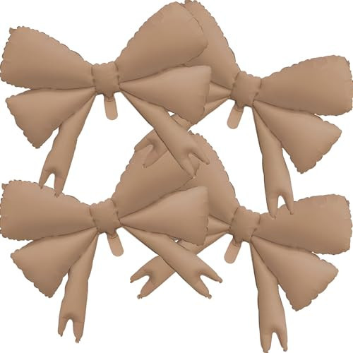4 Pcs Large Bow Balloons, Brown Bow Balloon Coquette Balloons for Bow Party Decorations Coquette Birthday Decorations | Amazon (US)
