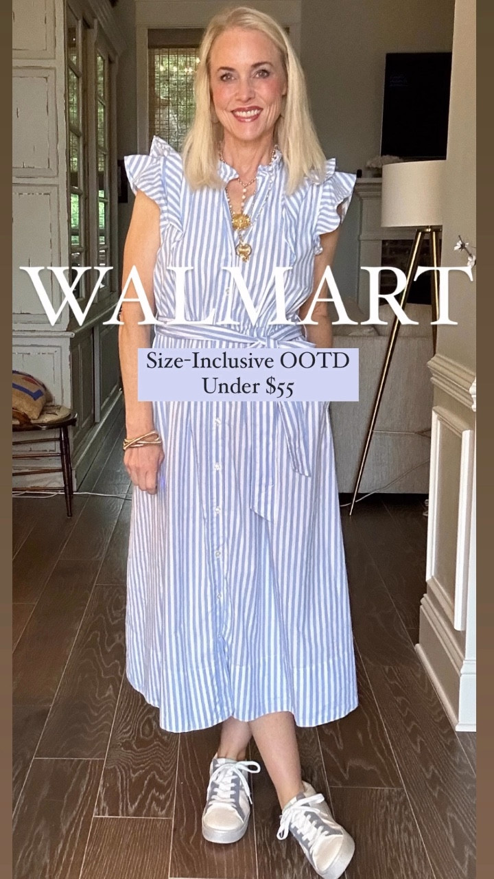 Y’all I’m officially obsessed with blue and white stripes and all of Walmart’s spring and summer fashion!! I loved this dress in white and love it even more in stripes. It goes perfectly with Walmart’s GG look for less sneakers and gold jewelry. And of course no outfit of mine would be complete without Jennifer Ponson Designs. Links and discount codes for her jewelry are available, just comment JEWELRY! 



#LTKOver40 #LTKMidsize #LTKStyleTip