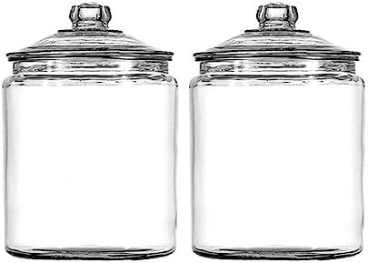 JoyJolt Elegant Cookie Jar. 2 Large Glass Jar With Lid. Jars for Kitchen Counter with Lids, Candy... | Amazon (US)