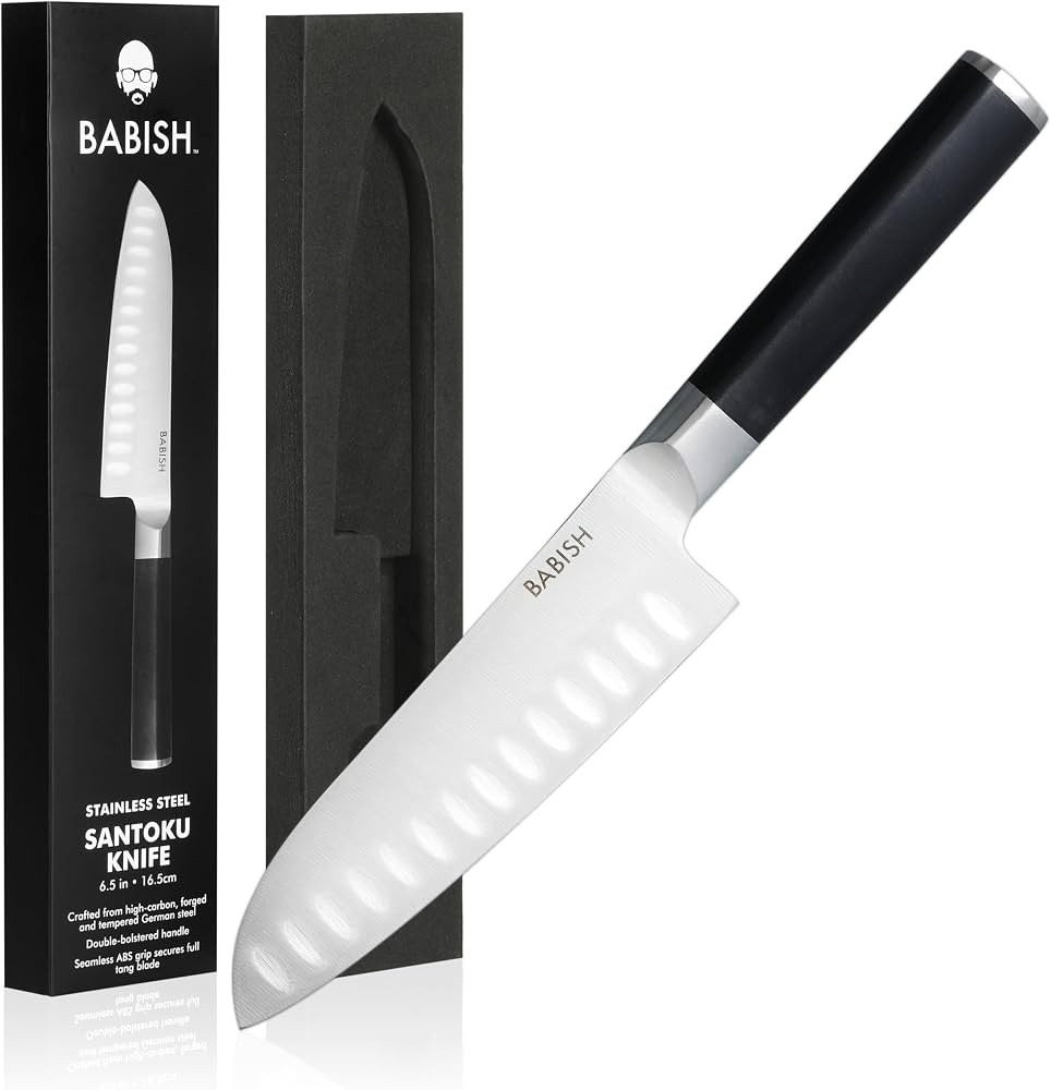 Babish High-Carbon 1.4116 German Steel Cutlery, 6.5" Santoku Kitchen Knife | Amazon (US)