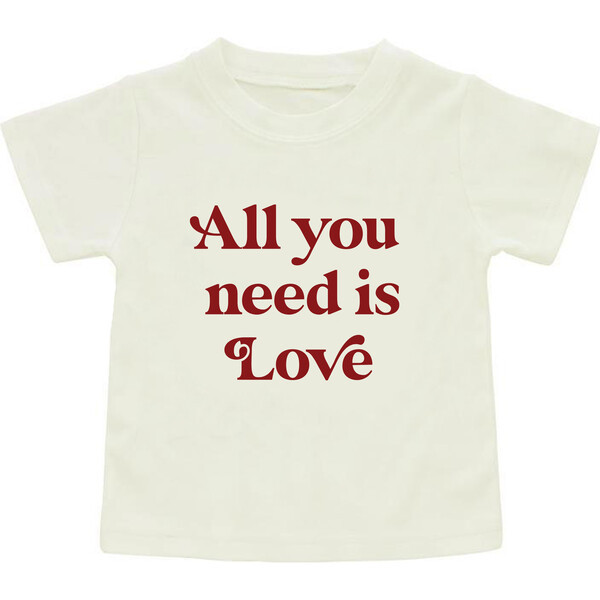 All You Need is Love Valentines Day Short Sleeve Kids Cotton Tee Shirt | Maisonette