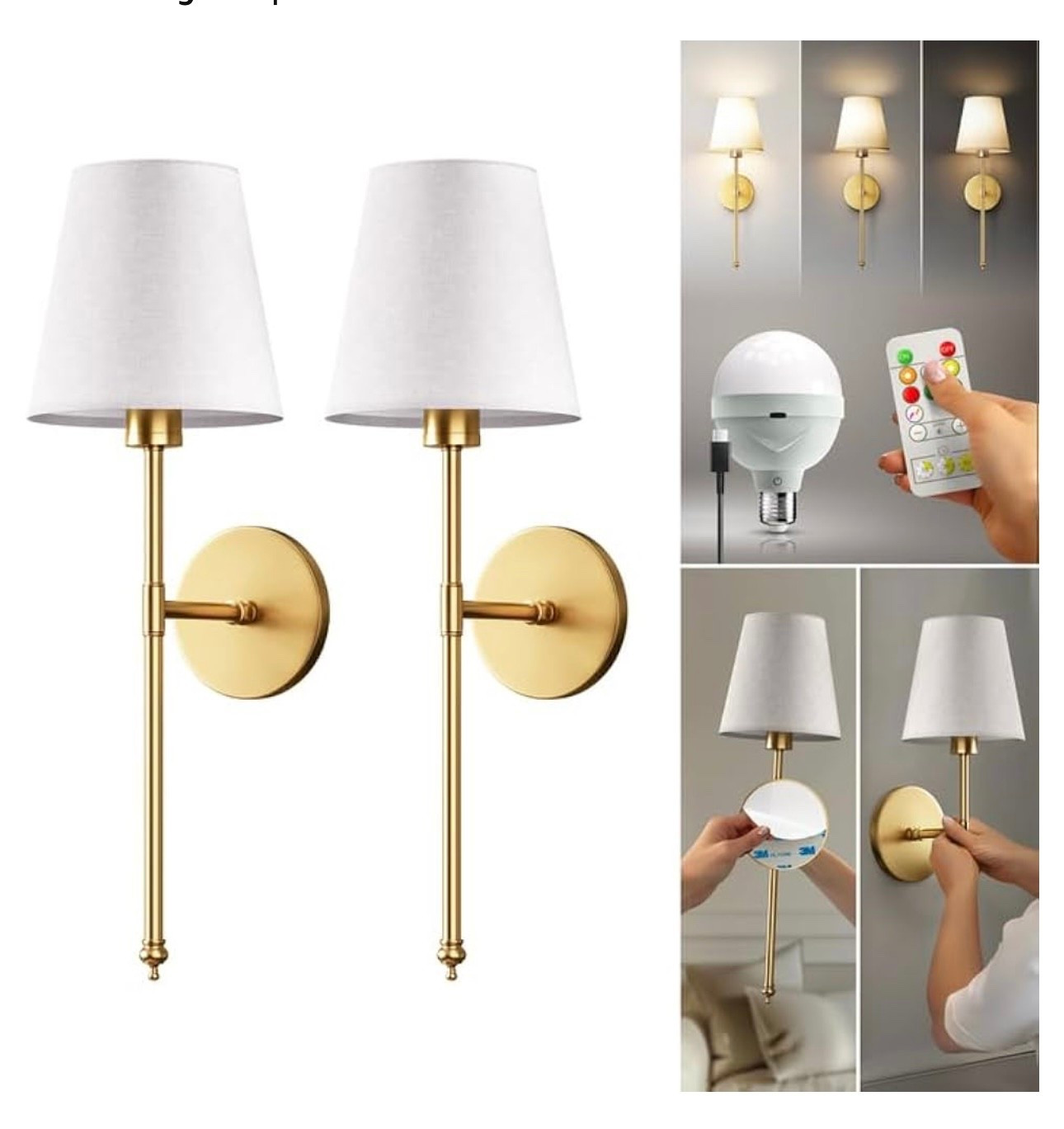 Self adhesive no screws no wiring gold sconces 

#LTKSaleAlert #LTKFindsUnder100
