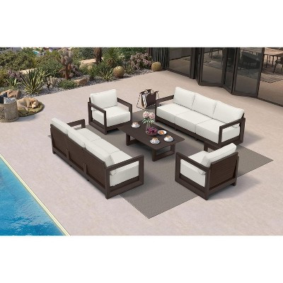 PURPLE LEAF Patio Furniture Set 9 Pcs Enclosed Outdoor Couch with Soft Cushion Pillows for Yard Porch Deck, Bronze | Target