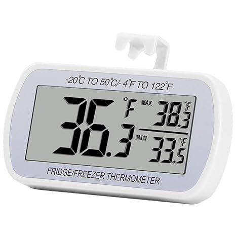 Refrigerator Thermometer Digital Fridge Freeze Room Thermometer Waterproof Large LCD Display Max/... | Amazon (US)