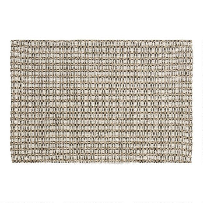 Natural And Black Geo Lindi Placemats Set Of 4 | World Market