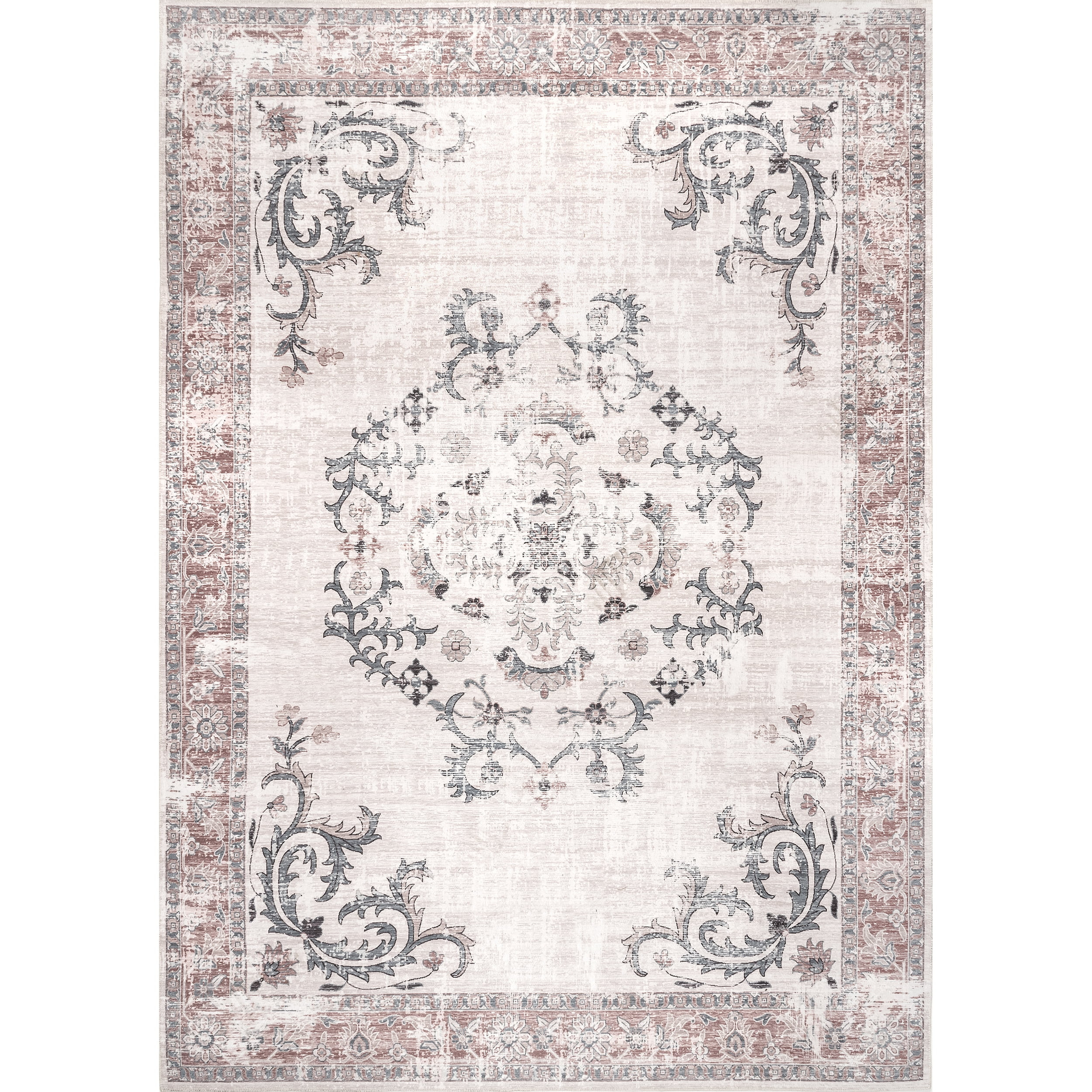 nuLOOM Layna Machine Washable Distressed Vintage Area Rug | Walmart (US)