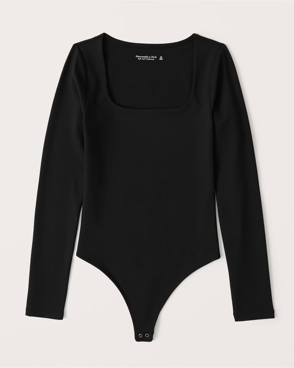 Long-Sleeve Seamless Squareneck Bodysuit | Abercrombie & Fitch (US)