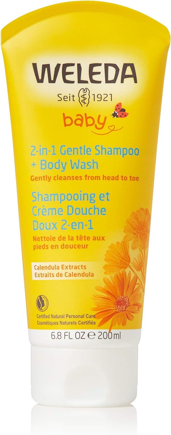 Weleda Calendula Baby 2-in-1 Gentle Shampoo and Body Wash, 6.8 Fl Oz | Amazon (US)