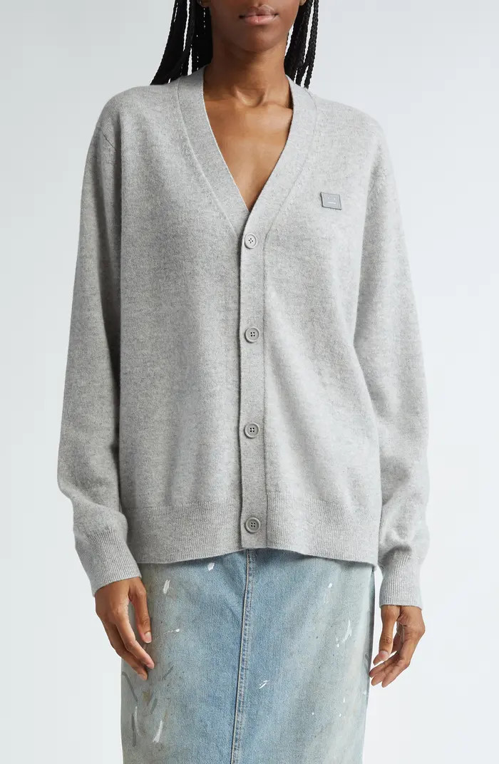 Keve Face Patch Wool Cardigan | Nordstrom