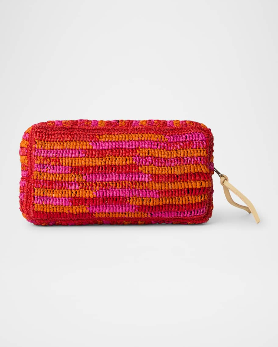 BTB Los Angeles Small Woven Straw Cosmetic Bag | Neiman Marcus