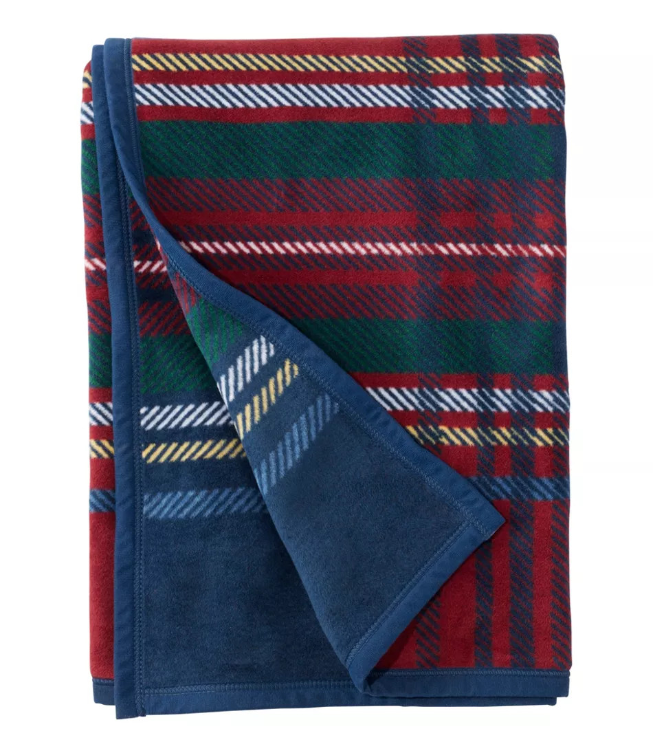 ChappyWrap Cozy Throw Blanket, Plaid Navy Plaid, Cotton Blend L.L.Bean | L.L. Bean