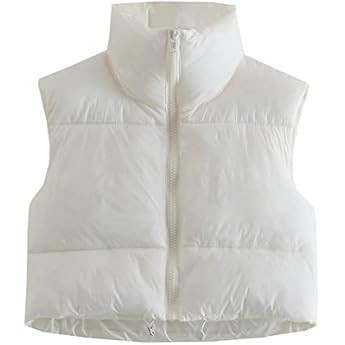 UANEO Womens Zip Up Stand Collar Sleeveless Padded Cropped Puffer Vest | Amazon (US)