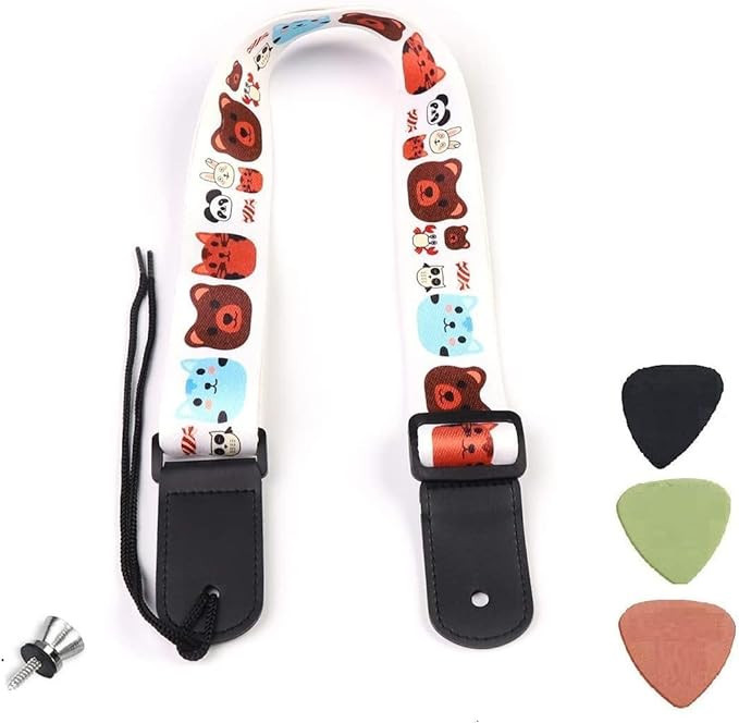 MARSSSTILALO Cute Soft Polyster Cartoon Ukulele Shoulder Strap Small Guitars Strap, Hawaiian, Ten... | Amazon (US)