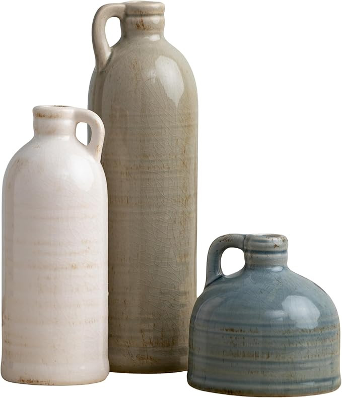 Sullivans Ceramic Jug Vase Set, Farmhouse Decor, Kitchen, Bedroom, Office, Living Room, Bathroom,... | Amazon (US)