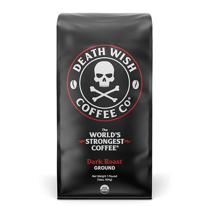 DEATH WISH COFFEE Ground Coffee Dark Roast [16 oz.] The World's Strongest Coffee - Organic, Fair ... | Amazon (US)