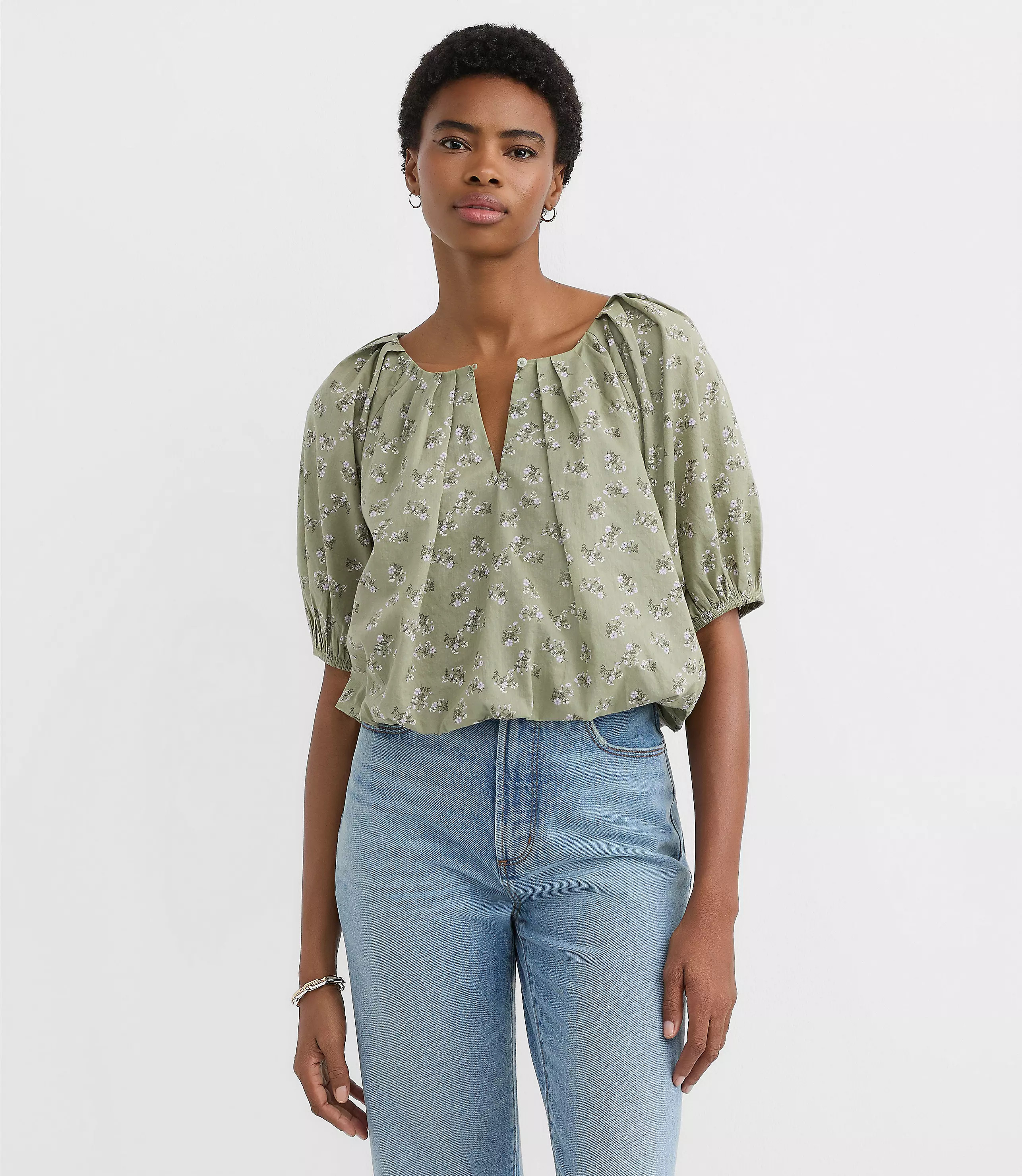 Floral Bubble Blouse | LOFT