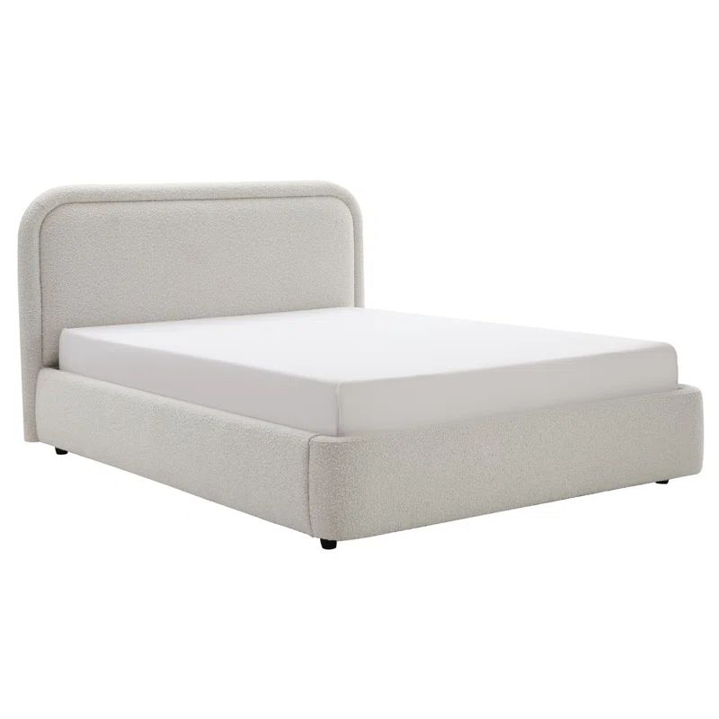 Ivery Upholstered Boucle Bed with soft corners | Wayfair North America