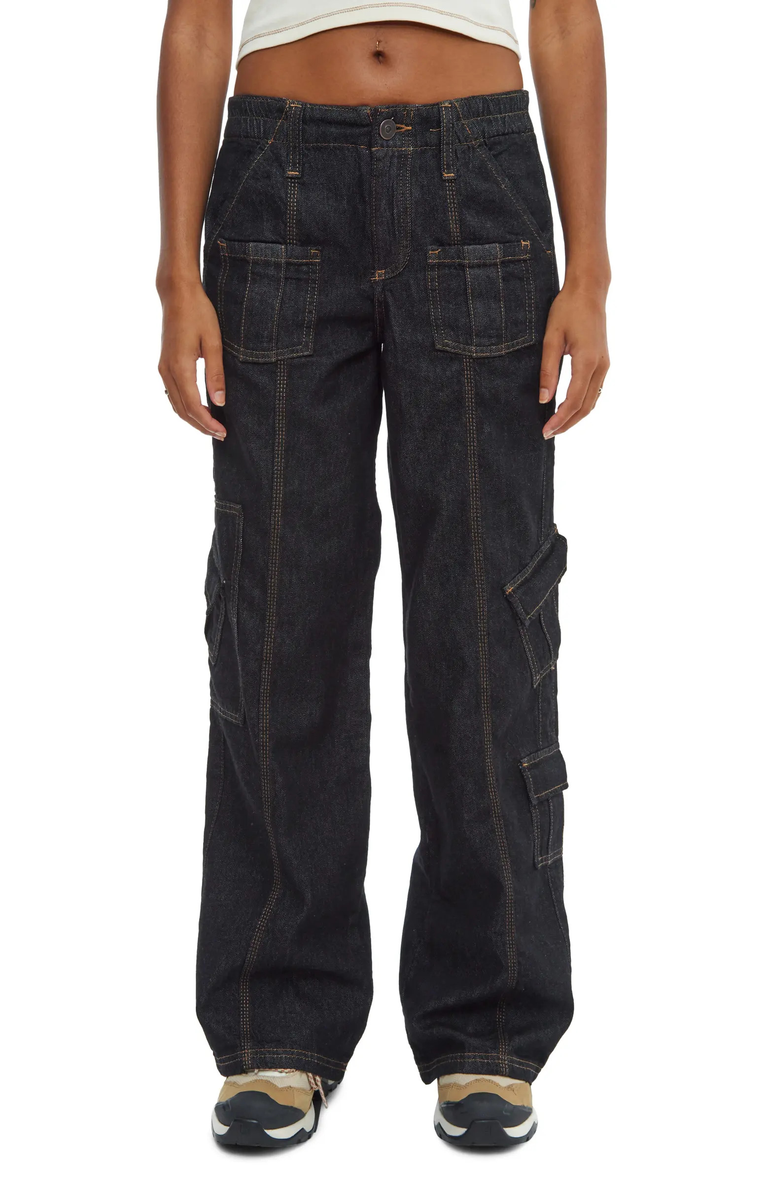 Y2K Low Rise Denim Cargo Pants | Nordstrom