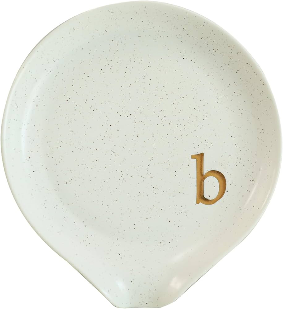 COLLECTIVE HOME - Large Ceramic Spoon Rest, Monogram Ceramic Spoon Holder, 5 Inches Spoon Holder ... | Amazon (US)