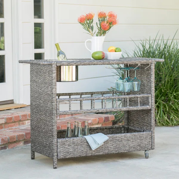 45'' Wide Bar Cart with Wine Bottle Storage | Wayfair North America