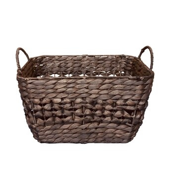 allen + roth 13.78-in W x 7.87-in H x 9.45-in D Mocha Water Hyacinth Basket | Lowe's