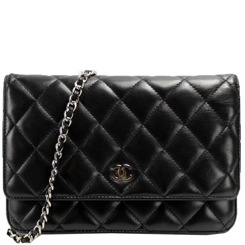 Wallet on Chain Quilted Lambskin (PL3) | Keeks Designer Handbags