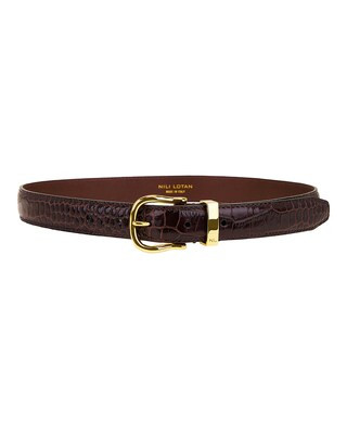 NILI LOTAN Louise Belt in Dark Brown | FWRD | FWRD 