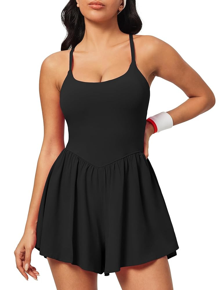 IUGA Rompers for Women 2025 Athletic Romper with Bra Soft Workout Jumpsuits for Women Tummy Contr... | Amazon (US)