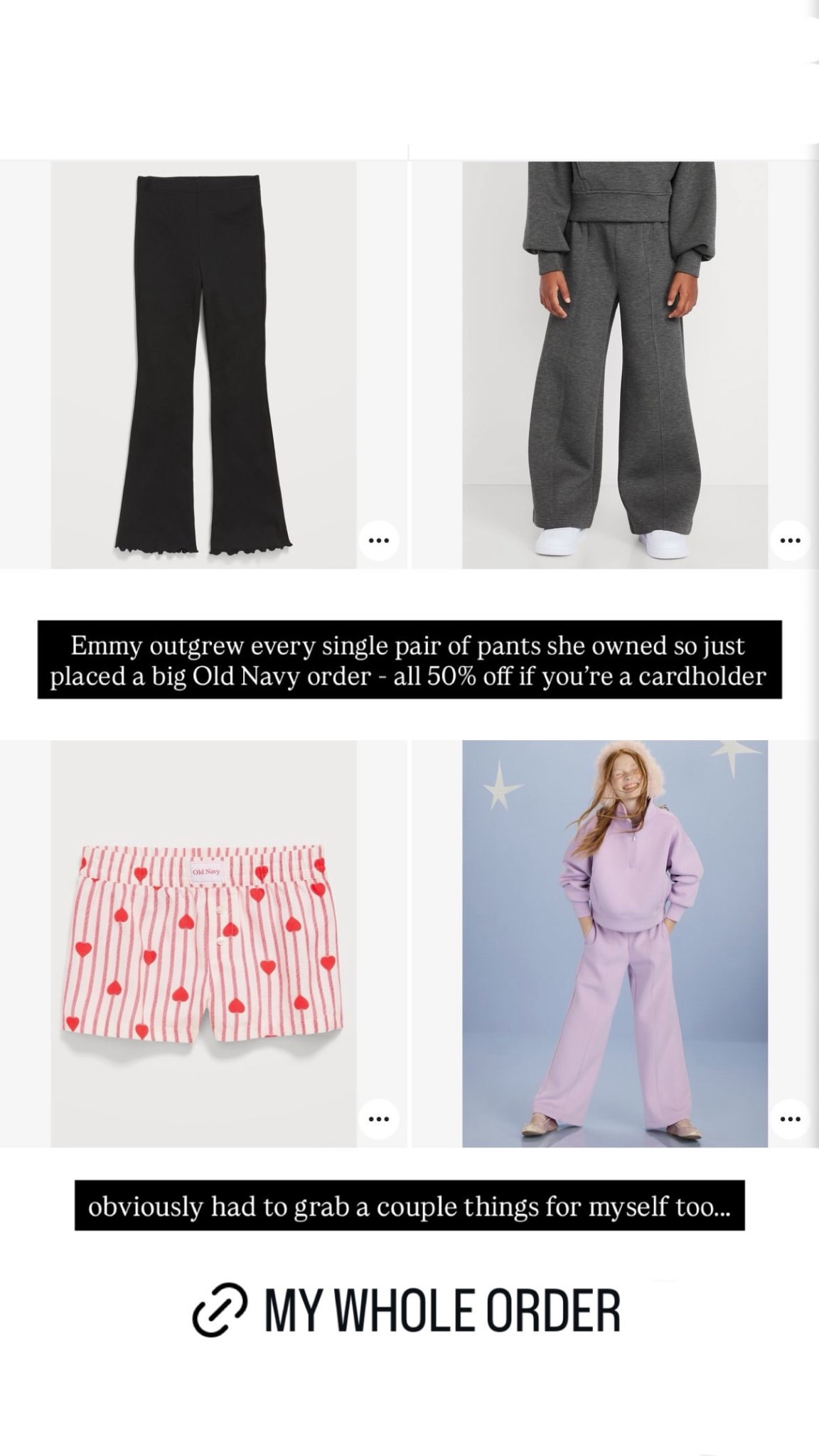 Emmy outgrew every single pair of pants she owned so just placed a big Old Navy order - all 50% off if you're a cardholder

obviously had to grab a couple things for myself too...

#LTKmomlife #LTKKids #LTKSaleAlert