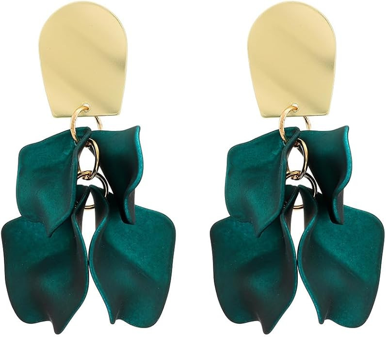 Rose Petal Earrings for Women Girls Exaggerated Boho Acrylic Flower Floral Dangle Drop Statement ... | Amazon (US)