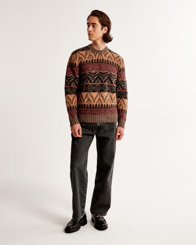 Men's Fuzzy Crew Sweater | Men's Tops | Abercrombie.com | Abercrombie & Fitch (US)
