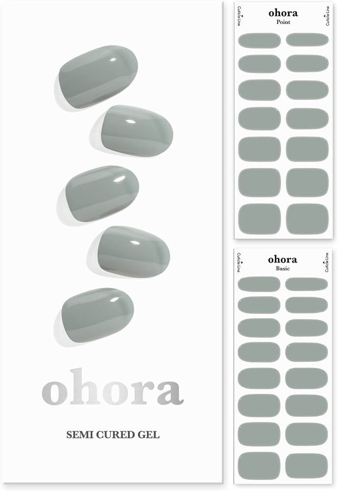 ohora Semi Cured Gel Nail Strips (N Cream Fog) - Works with Any Nail Lamps, Salon-Quality, Long L... | Amazon (US)