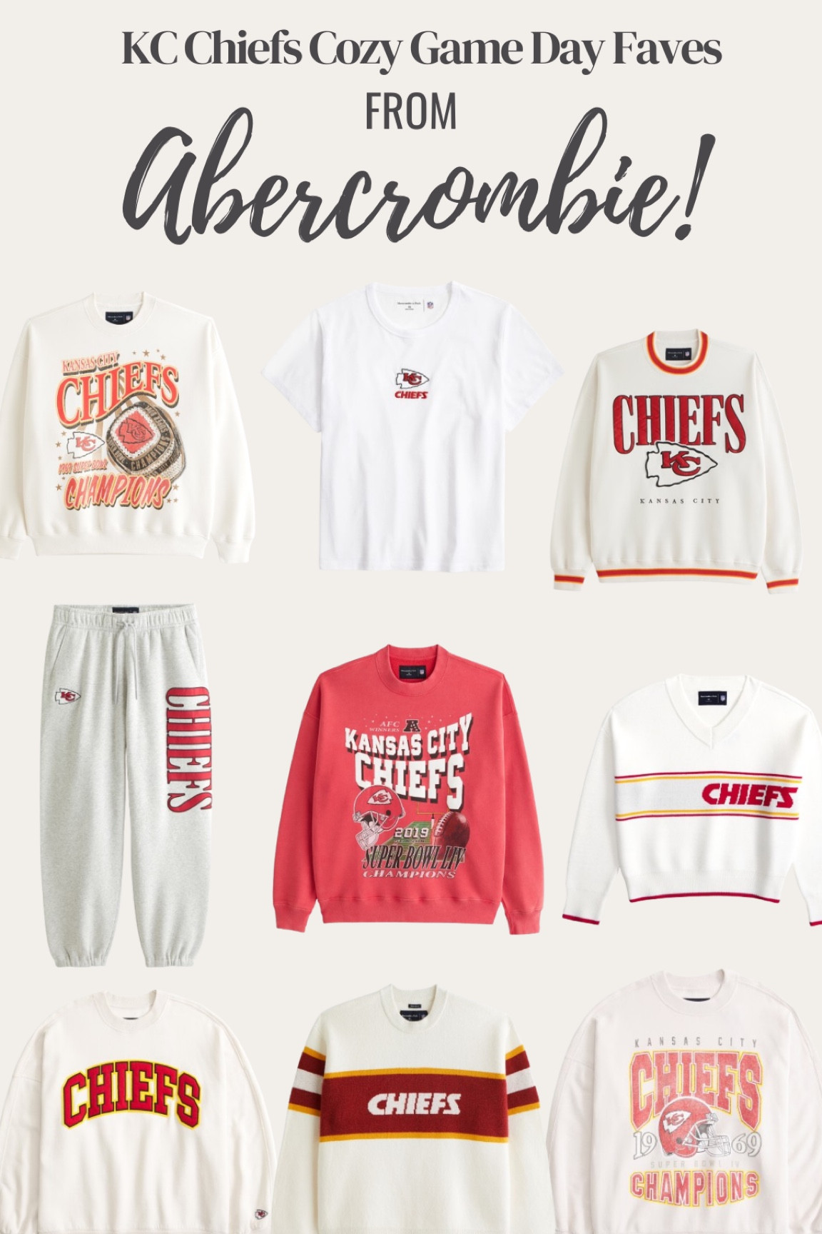 The BEST cozy KC Chiefs pieces from Abercrombie, just in time for the Super Bowl! ❤️💛🏈

#LTKSeasonal #LTKGiftGuide