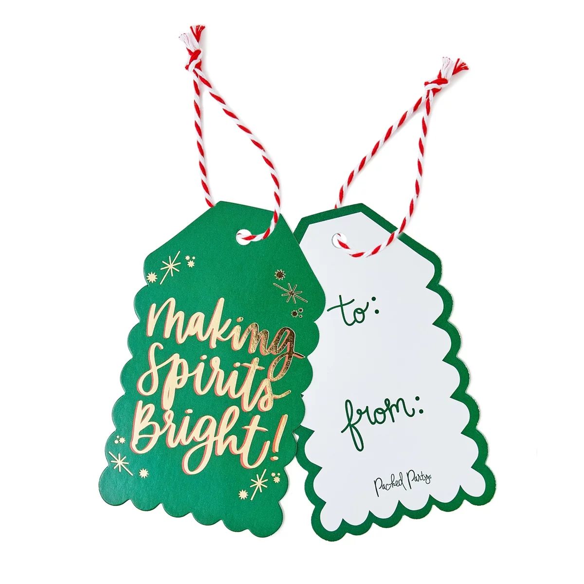 Packed Party "Making Spirits Bright" Gift Tags 8 Count, 2.5" x 4.25";; Green, Metallic Gold - Wal... | Walmart (US)
