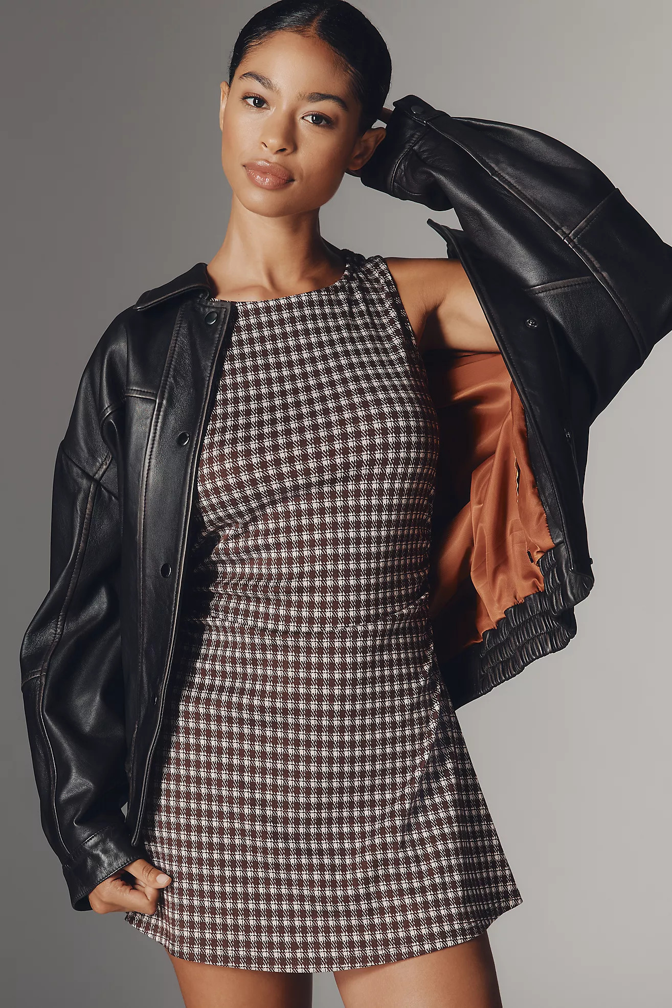 Pilcro Real Leather Bomber Jacket | Anthropologie (US)