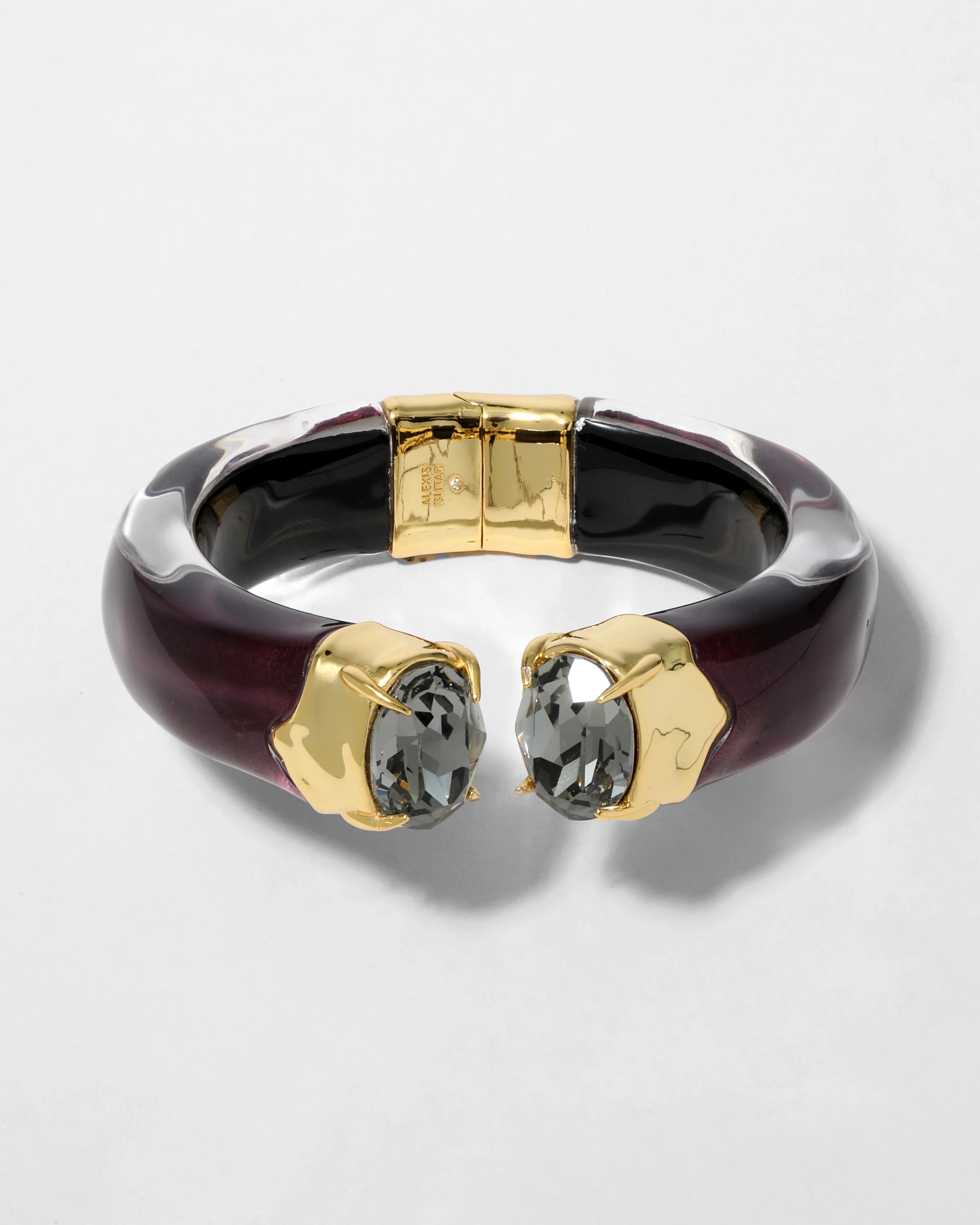 Bonbon Crystal Lucite Hinge Bracelet- Black Cherry | Stacking Bracelet | Alexis Bittar