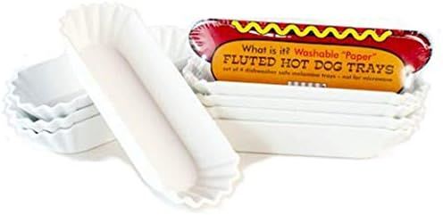 180 Degrees "What Is It?" Set of Four Reusable Melamine Hot Dog Dish Trays, 5.5 Inch | Amazon (US)