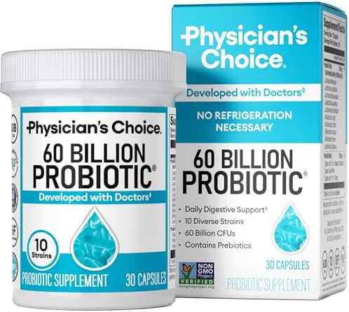 Physician's Choice Probiotics 60 Billion CFU - 10 Strains + Organic Prebiotics - Immune, Digestiv... | Amazon (US)