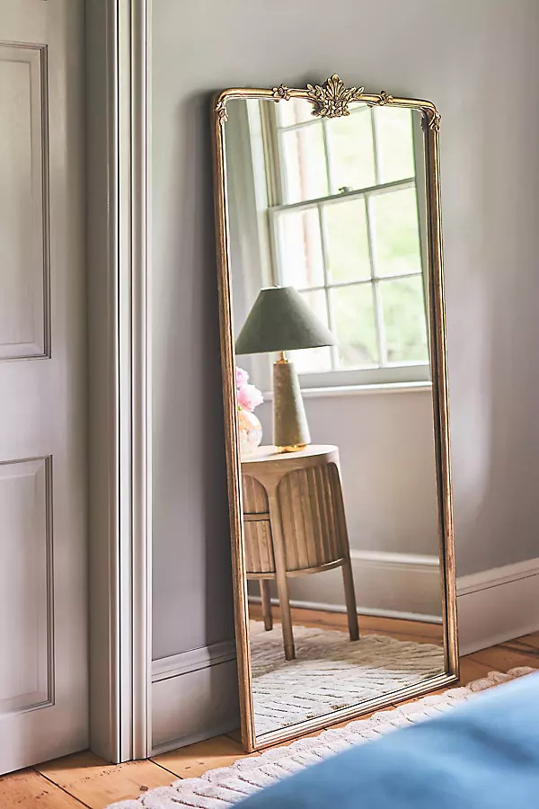 Cecilia Floral Emblem Floor Mirror | Anthropologie (US)