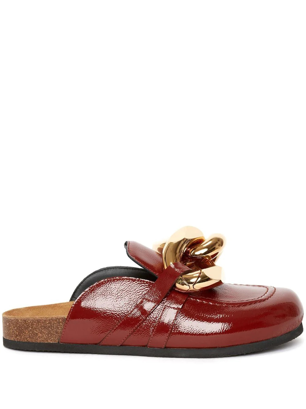 JW Anderson chain-detail leather loafer mules - Brown | Farfetch Global