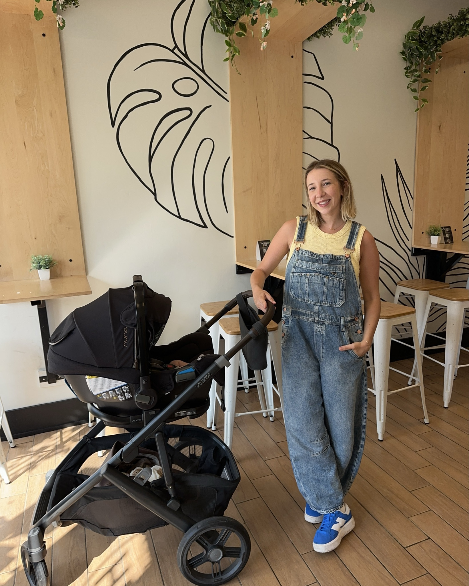 wearing a size M in overalls 