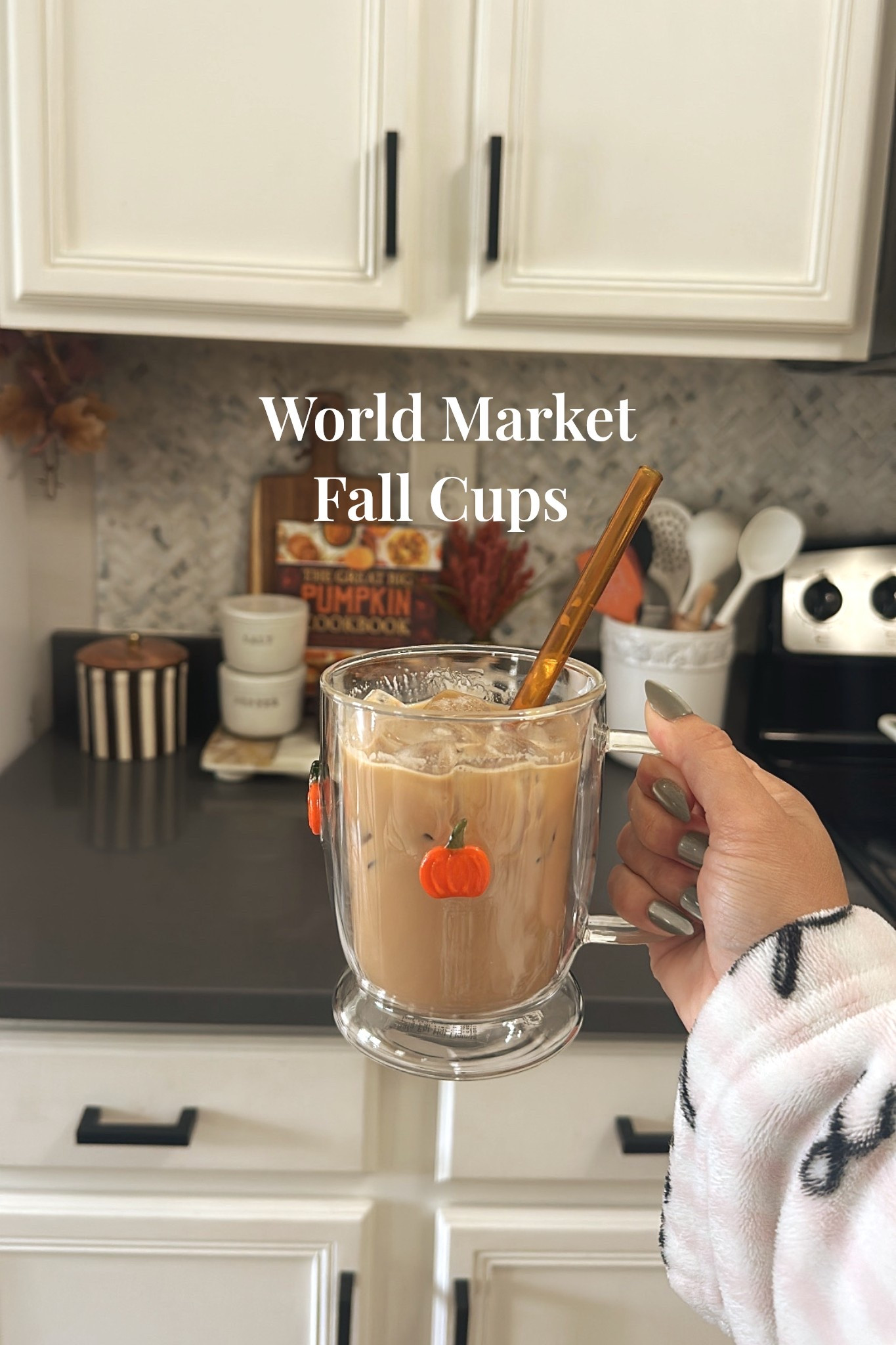 Charm fall produce inlay double wall glass mug- pumpkins. 

#LTKHome #LTKFindsUnder50 #LTKSeasonal