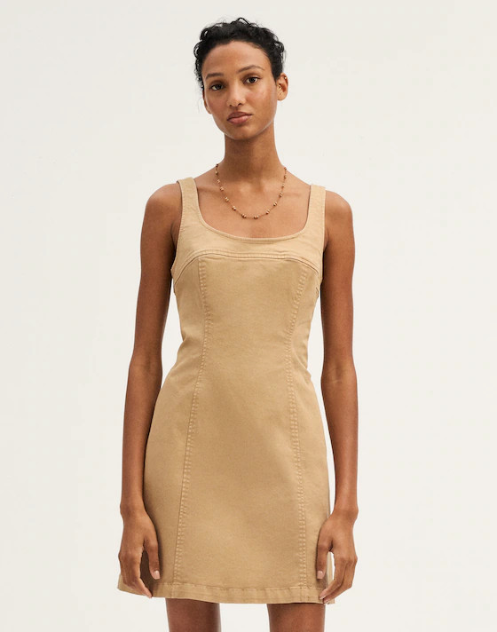 Seamed Squareneck Mini Dress | Madewell