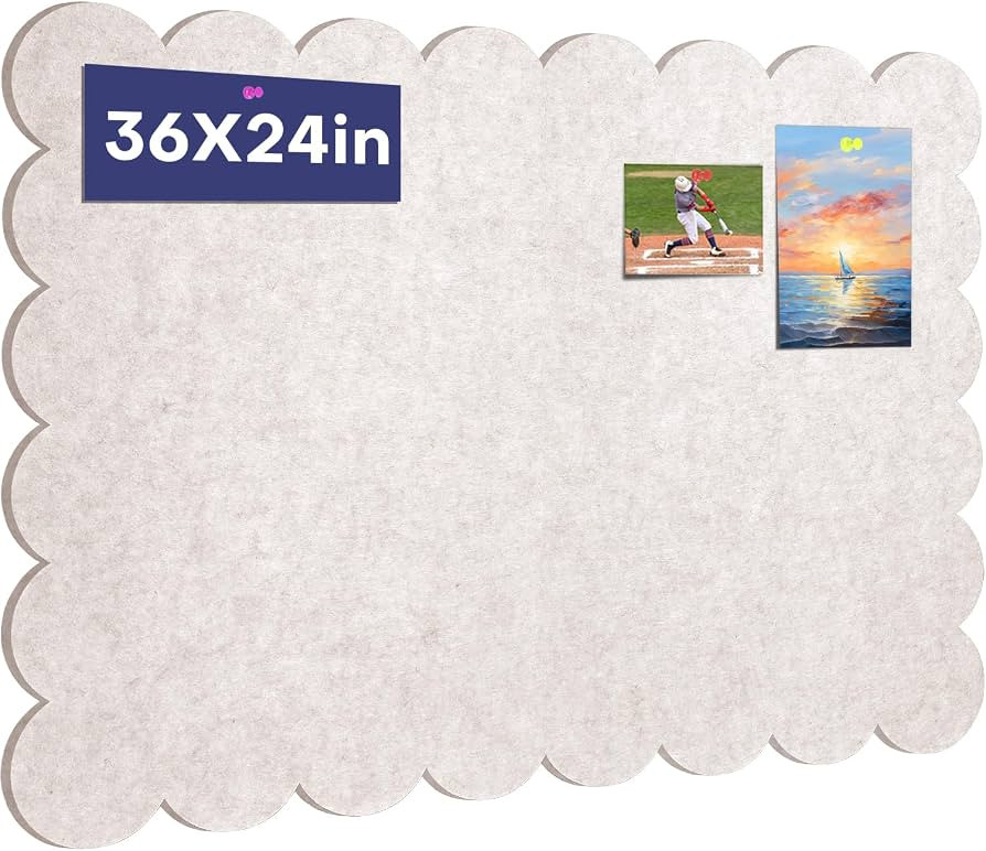 Scalloped Felt Bulletin Board, 36 x 24 Inches Foldable Pin Cork Board with 20 Pushpins - Decorati... | Amazon (CA)