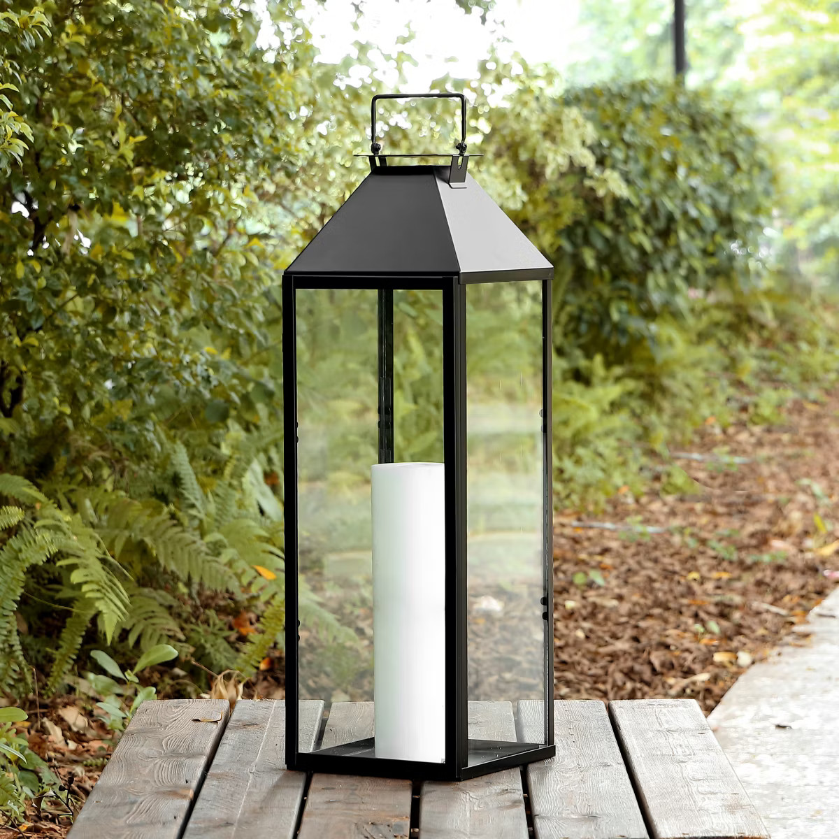 Ruane 25.5" Indoor/Outdoor Lantern - PLT4057 - Black - Safavieh | Target
