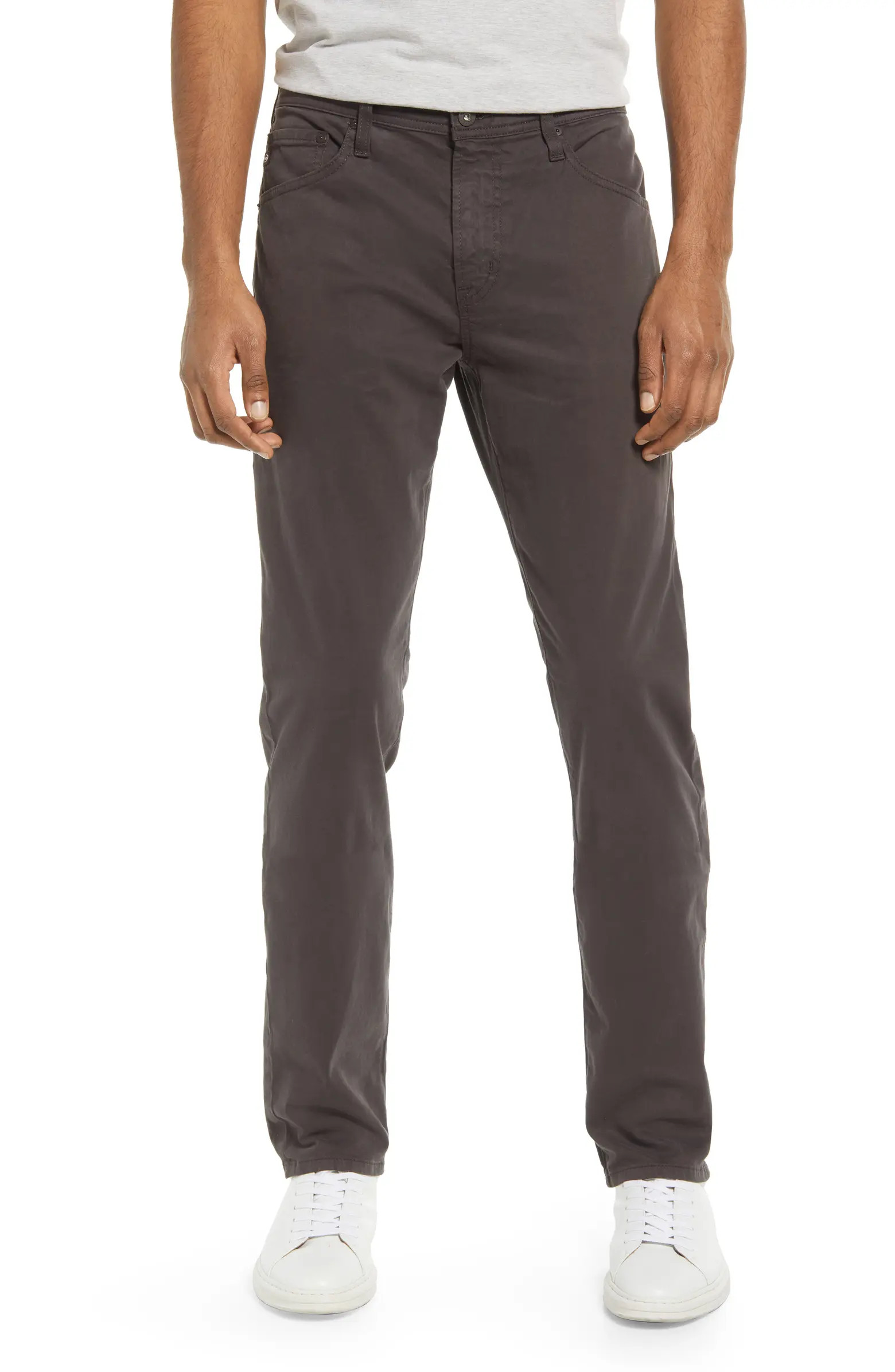 Everett Sueded Stretch Sateen Slim Straight Leg Pants | Nordstrom