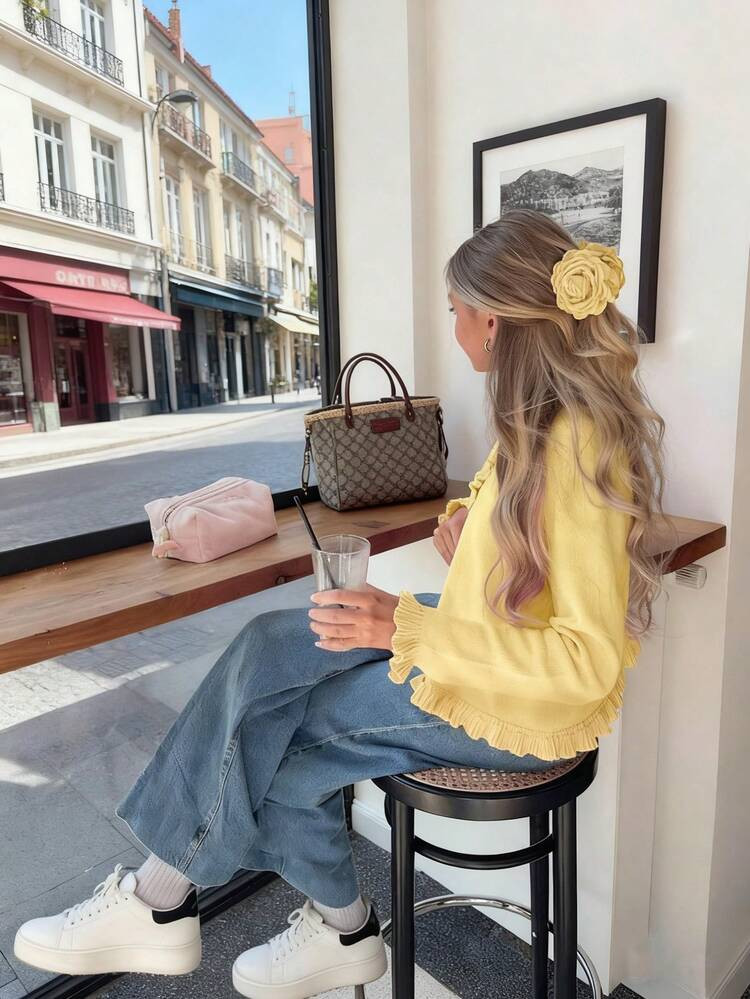 Women's Solid Color Cardigan Sweater, A Long-Sleeved, Well-Fitted Style With Front Buttons And Lace Details, Fashionable And Versatile. This Cute, High-Quality, Comfortable Sweater Is A Bestseller, Perfect For Festivals, Vacations, Street Outings, Going Out, And Back-To-School Season,Christmas Sweater,Thanksgiving For Women. | SHEIN