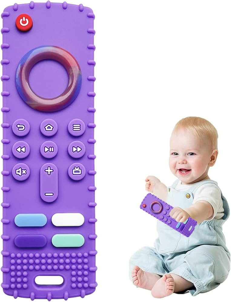 2-Pack Baby Teething Toys-TV Remote Control Shape Silicone Infants Teething Toys for Babies 0-18 ... | Amazon (US)