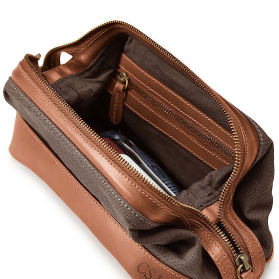 Beckett Waxed Canvas and Leather Travel Pouch | Mark and Graham