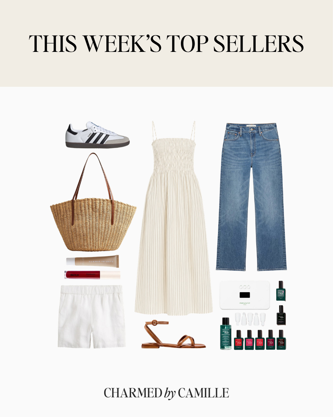 The pieces you were shopping post this past week 💫 This woven straw tote is a summer staple and is the perfect size for everyday, travel, and beach days! These linen shorts are so easy to throw on over swim and with your favorite tanks and these straight leg jeans are a favorite of mine and are currently on sale under $100! 

 #LTKootd #LTKSeasonal